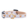 White Heart of Gold Small Breed Dog Collar