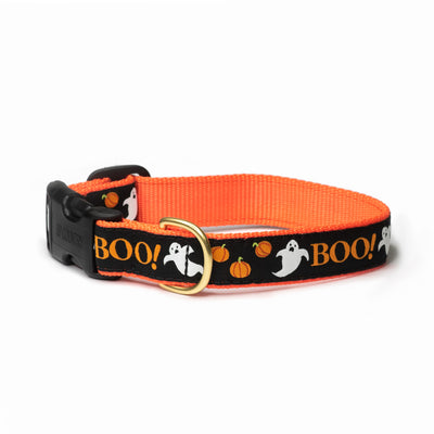 Boo Dog Collar with ghosts and pumpkins