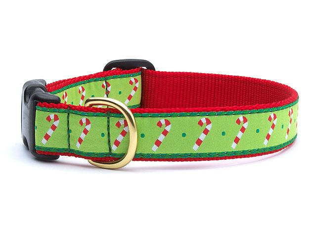 Up Country Candy Canes Holiday Dog Collar