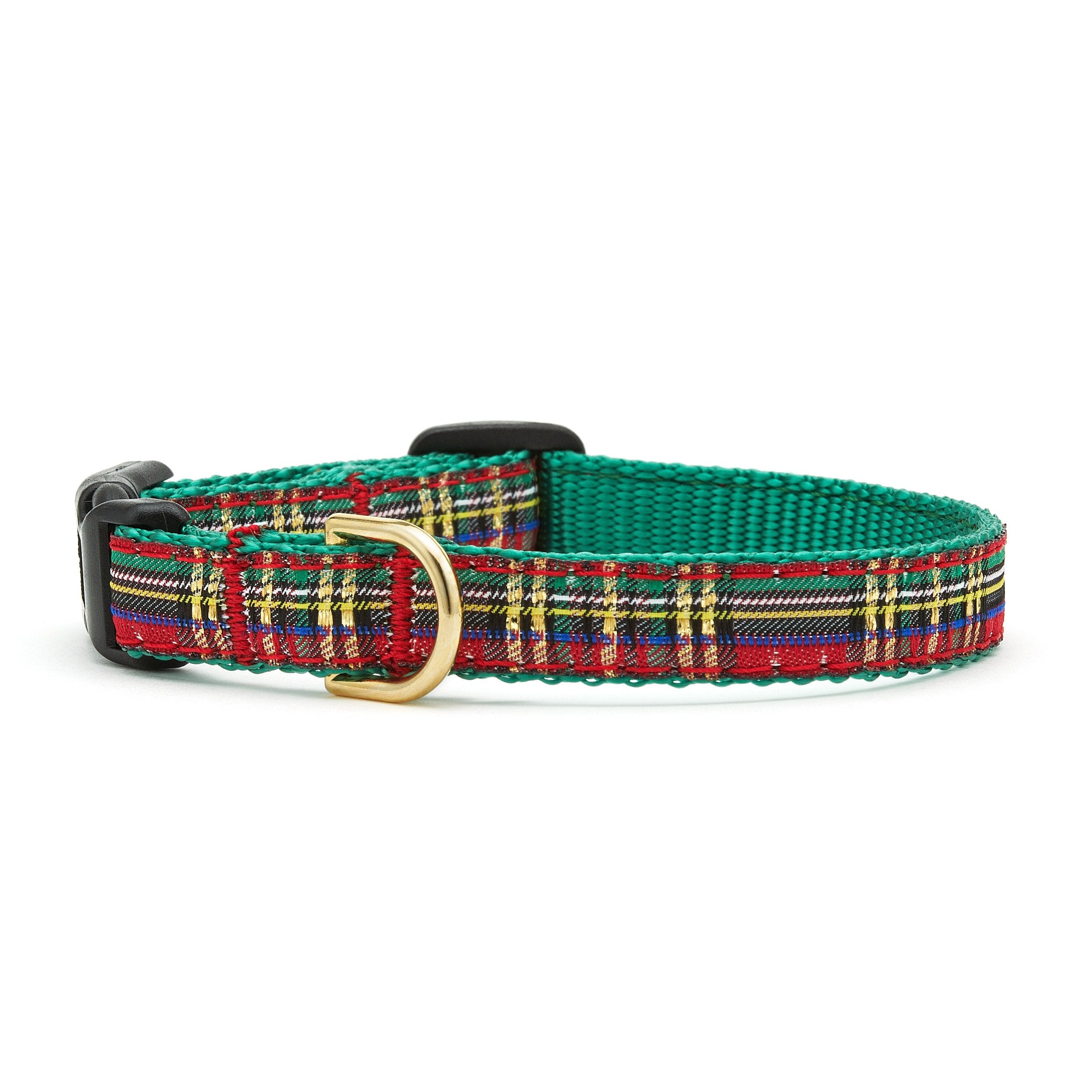 Up Country Christmas Sparkle Plaid Small Breed Dog Collar Up Country Inc