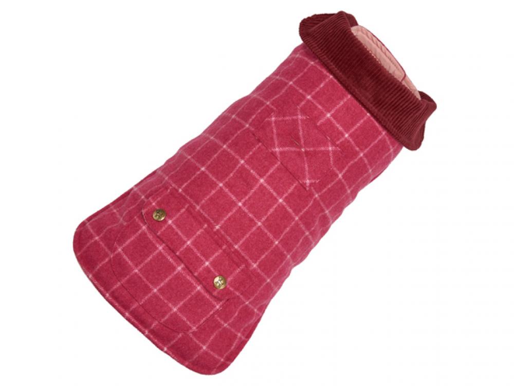 Pink tweed dog coat outlet
