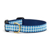 Blue Gingham Dog Collar