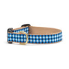 Navy Gingham Dog Collar