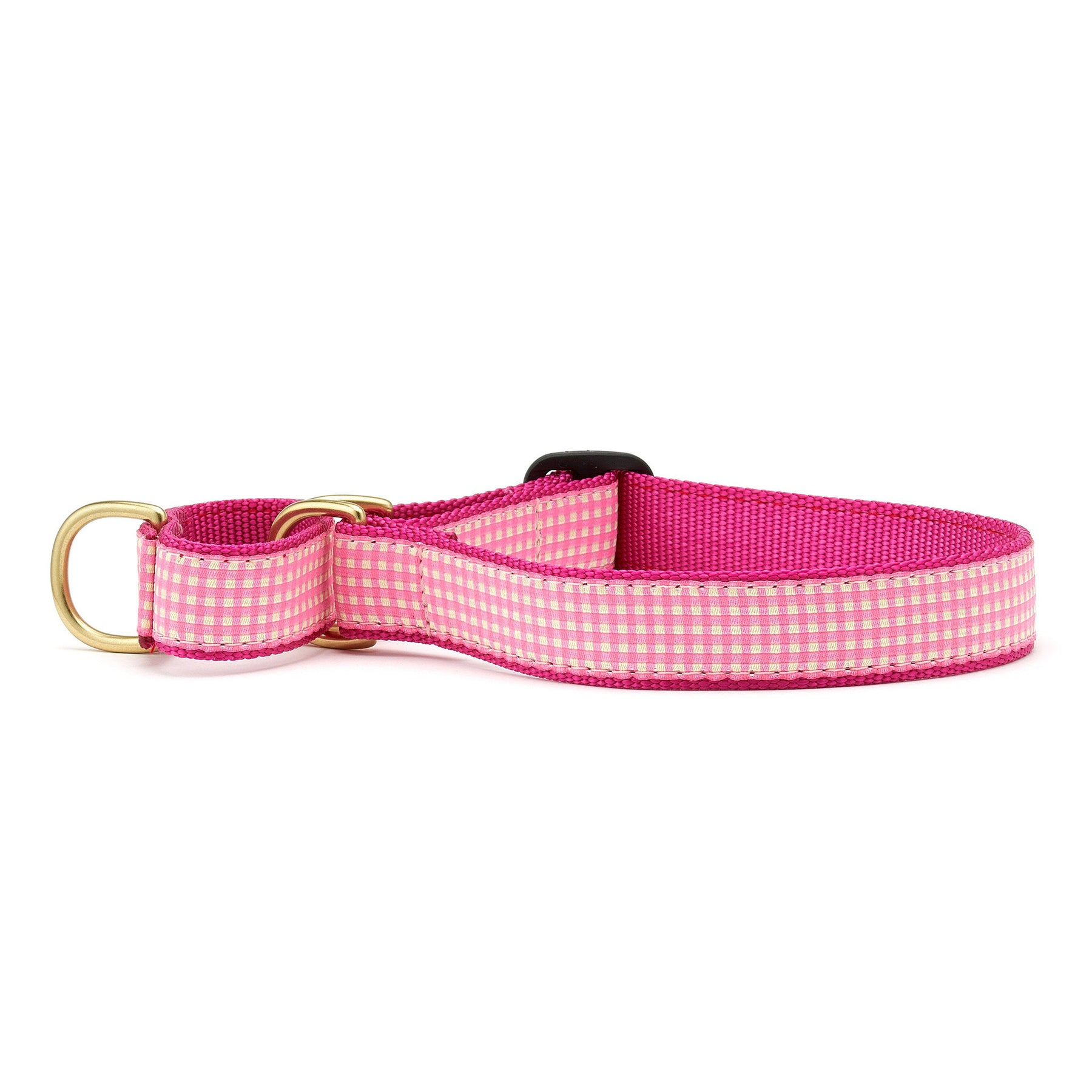Up Country Pink Gingham Martingale Dog Collar Up Country Inc