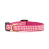 Pink Gingham Small Breed Dog Collar