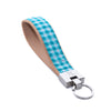 Turquoise Gingham Key Ring