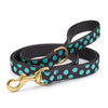 Black and Aqua Dot Dog Lead