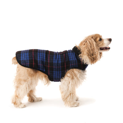 Blue Plaid Fleece Lined Coat