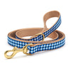 Navy Gingham Dog Lead