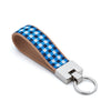 Navy Gingham Key Ring